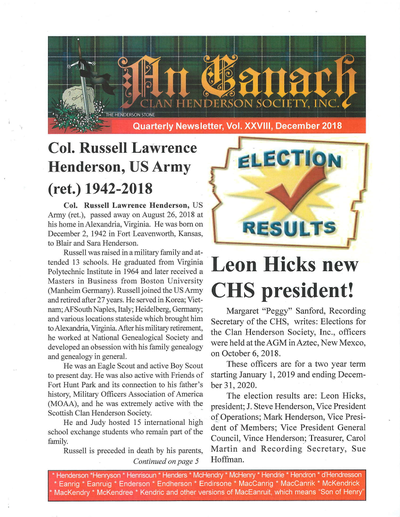 An Canach Q4 (Oct-Dec) - November Issue 2018